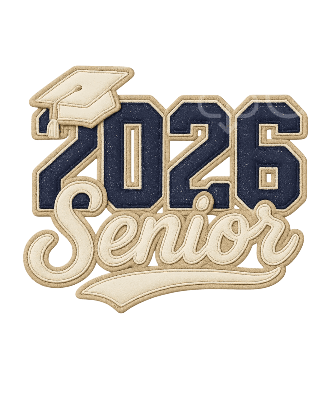 3d Senior 2026 graduation iron on heat transfers