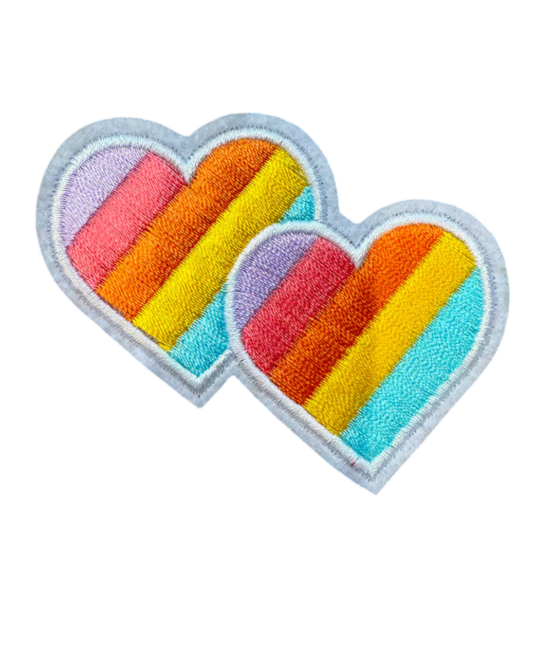 Double Heart iron on patches