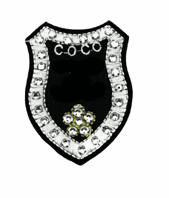 Coco rhinestone badge patches