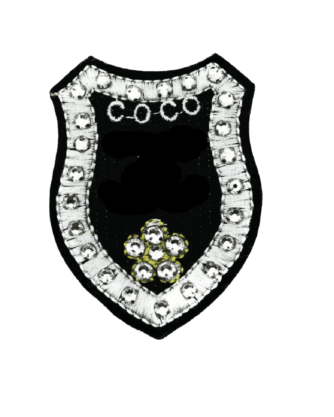 Coco rhinestone badge patches