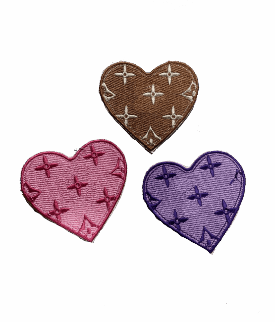 Embroidery iron on heart patches