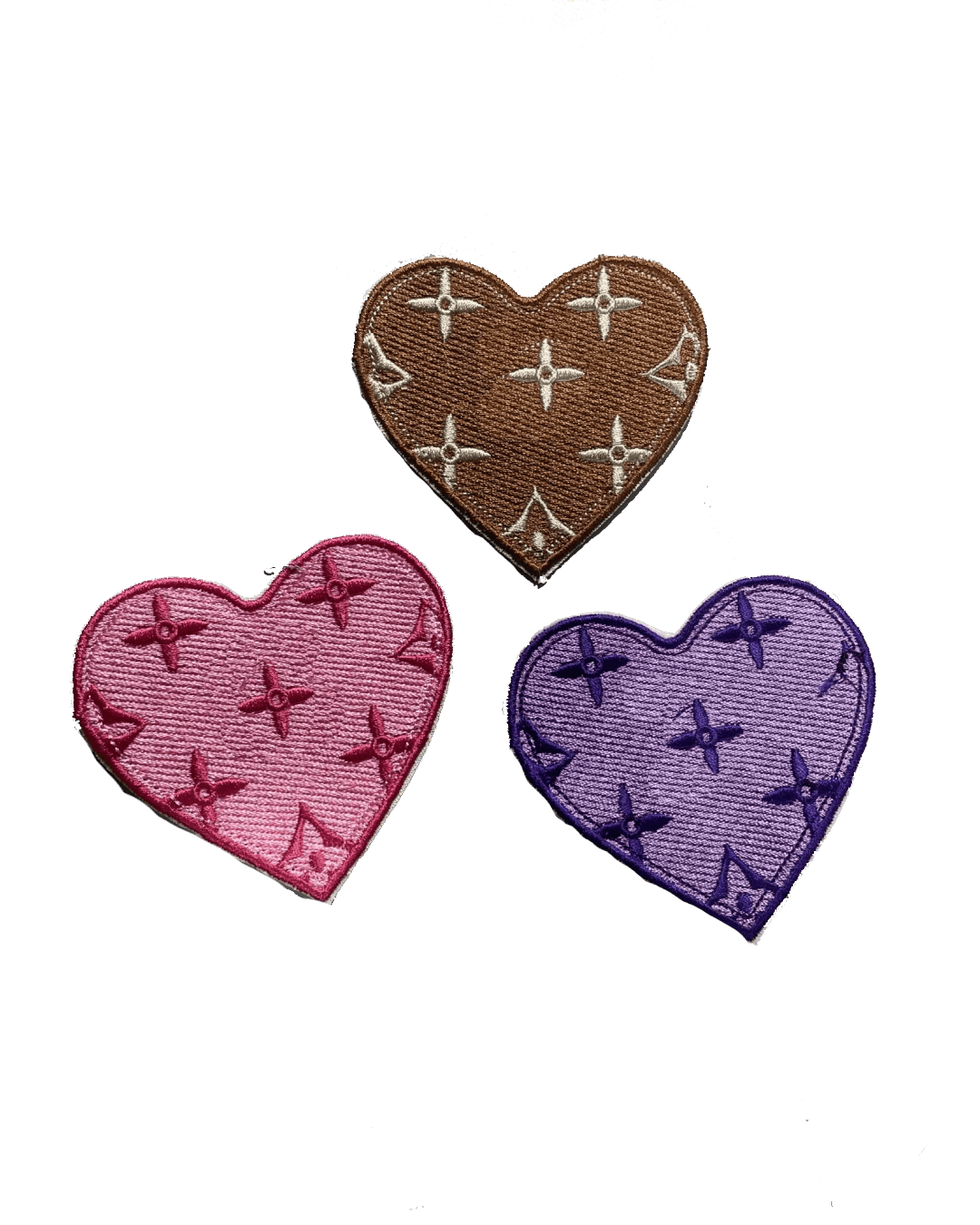 Embroidery iron on heart patches
