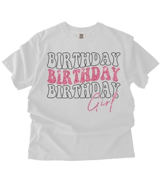 Birthday girl DTF birthday heat transfers