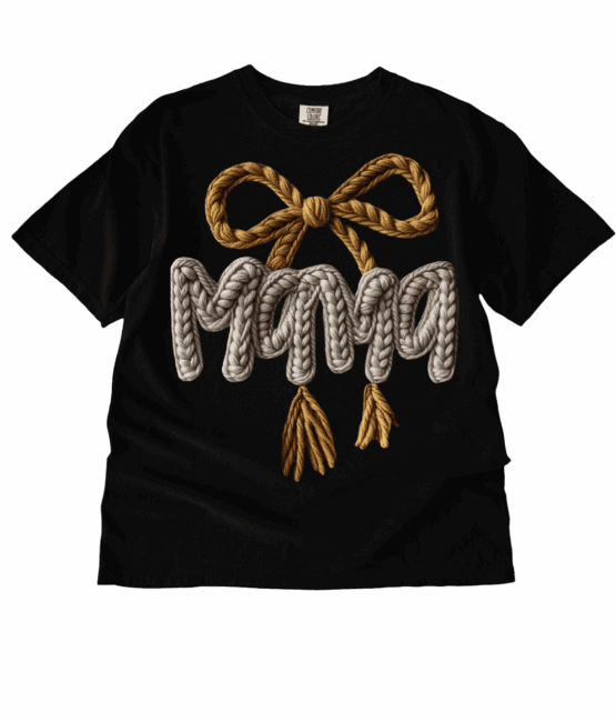 Mama faux yarn mom heat transfer