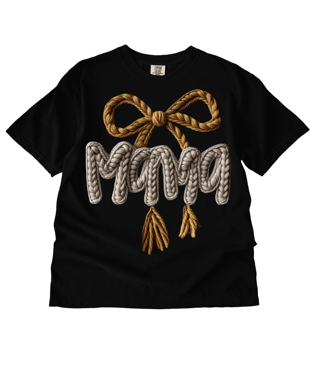 Mama faux yarn mom heat transfer