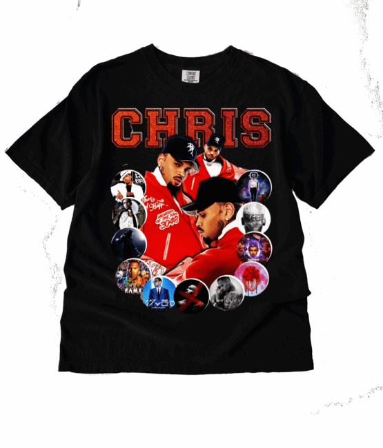 Red Chris Brown DTF transfers