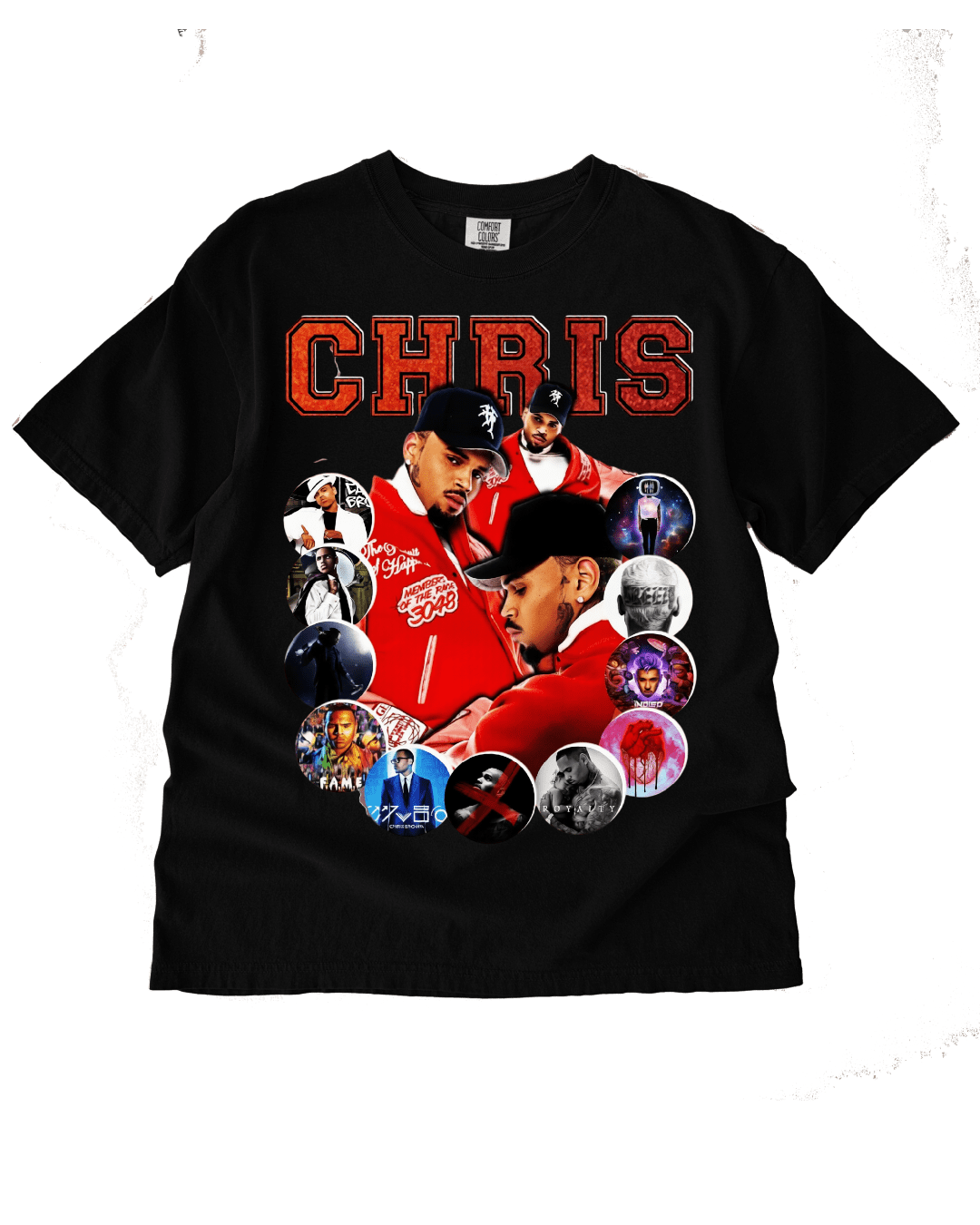 Red Chris Brown DTF transfers