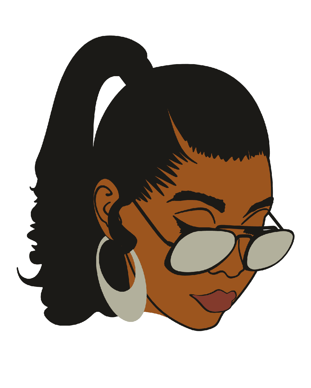 Afro glasses 8 iron on heat transfers