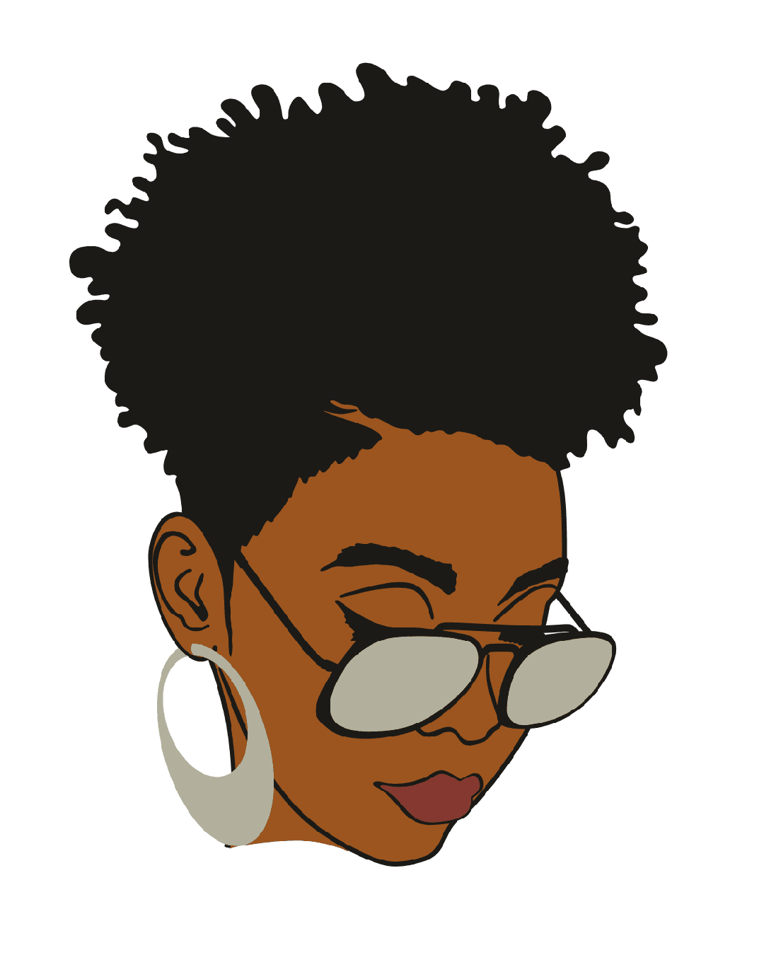 Afro glasses 7 iron on heat transfers