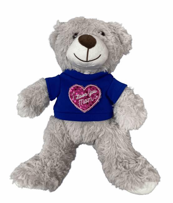 I love you mom heart stuffed animal plush teddy bear