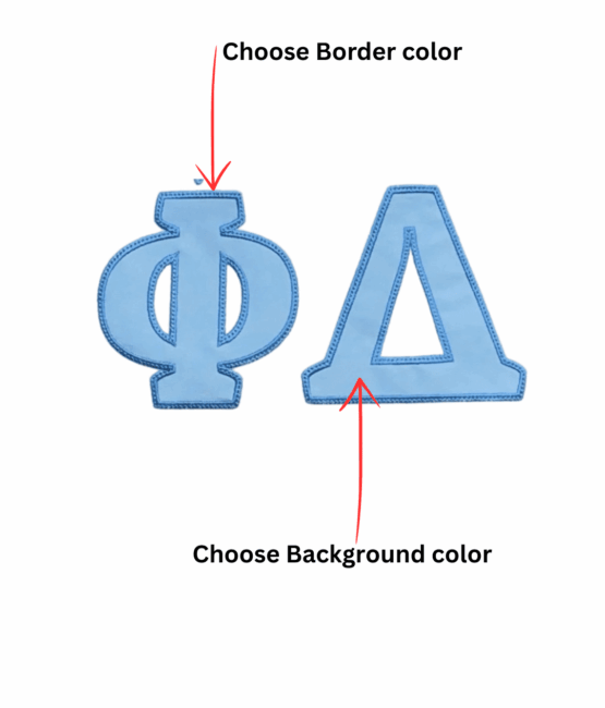 Custom Greek letter embroidery patch