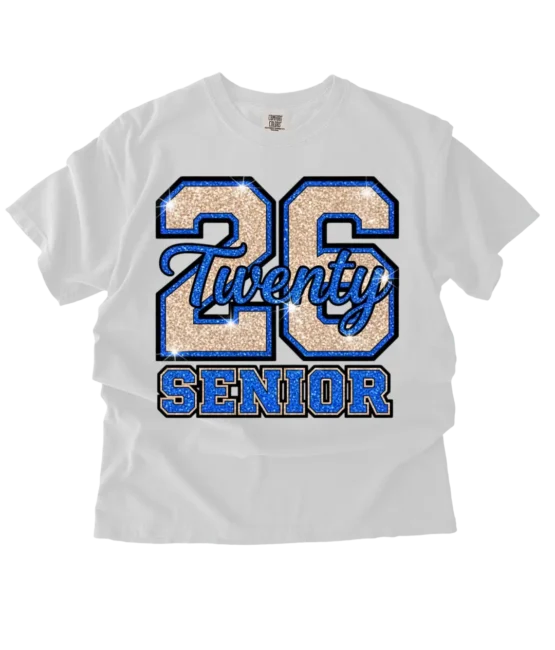 Blue Senior 2026 graduation iron on heat transfers