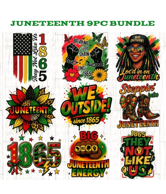 9pcs Bundle Juneteenth heat transfers