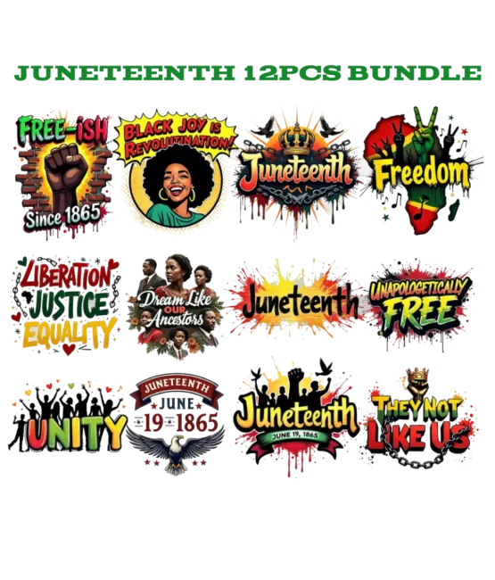 12pcs Bundle Juneteenth heat transfers
