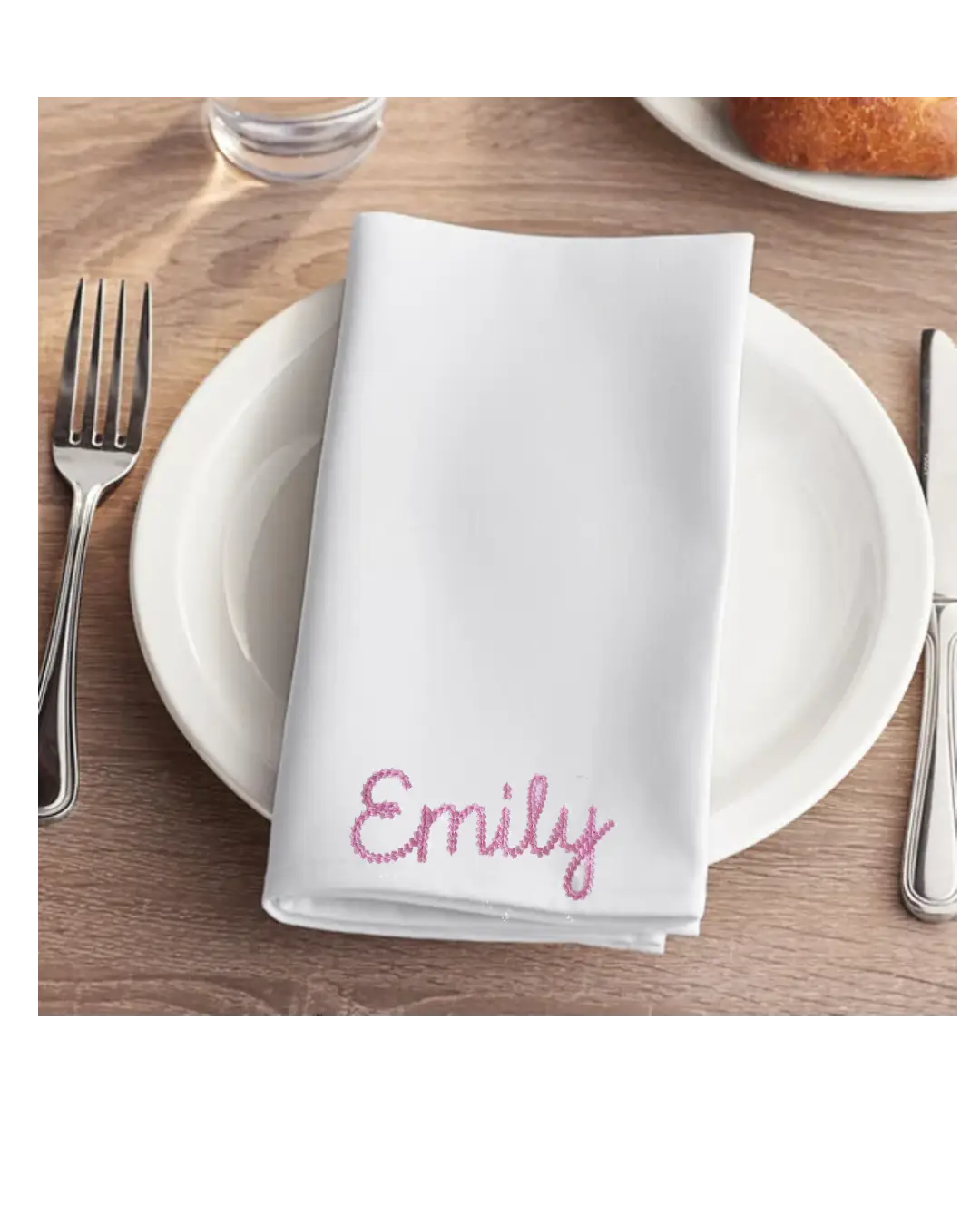20 x 20 embroidery Custom Napkins With Logo, Single Sided Cloth Napkin - Image 2