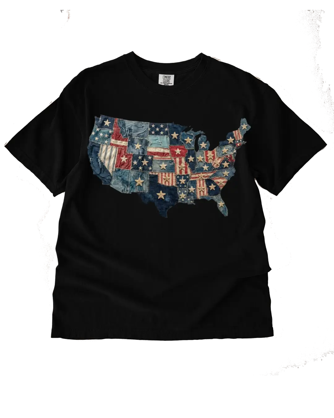 USA map 4th of July heat transfers