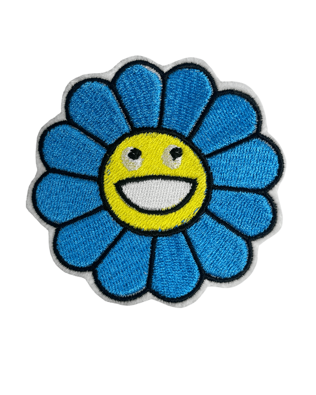 Flower Smiley iron on embroidery patches