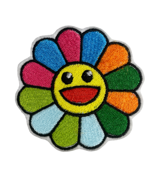 Sun smiley iron on embroidery patches