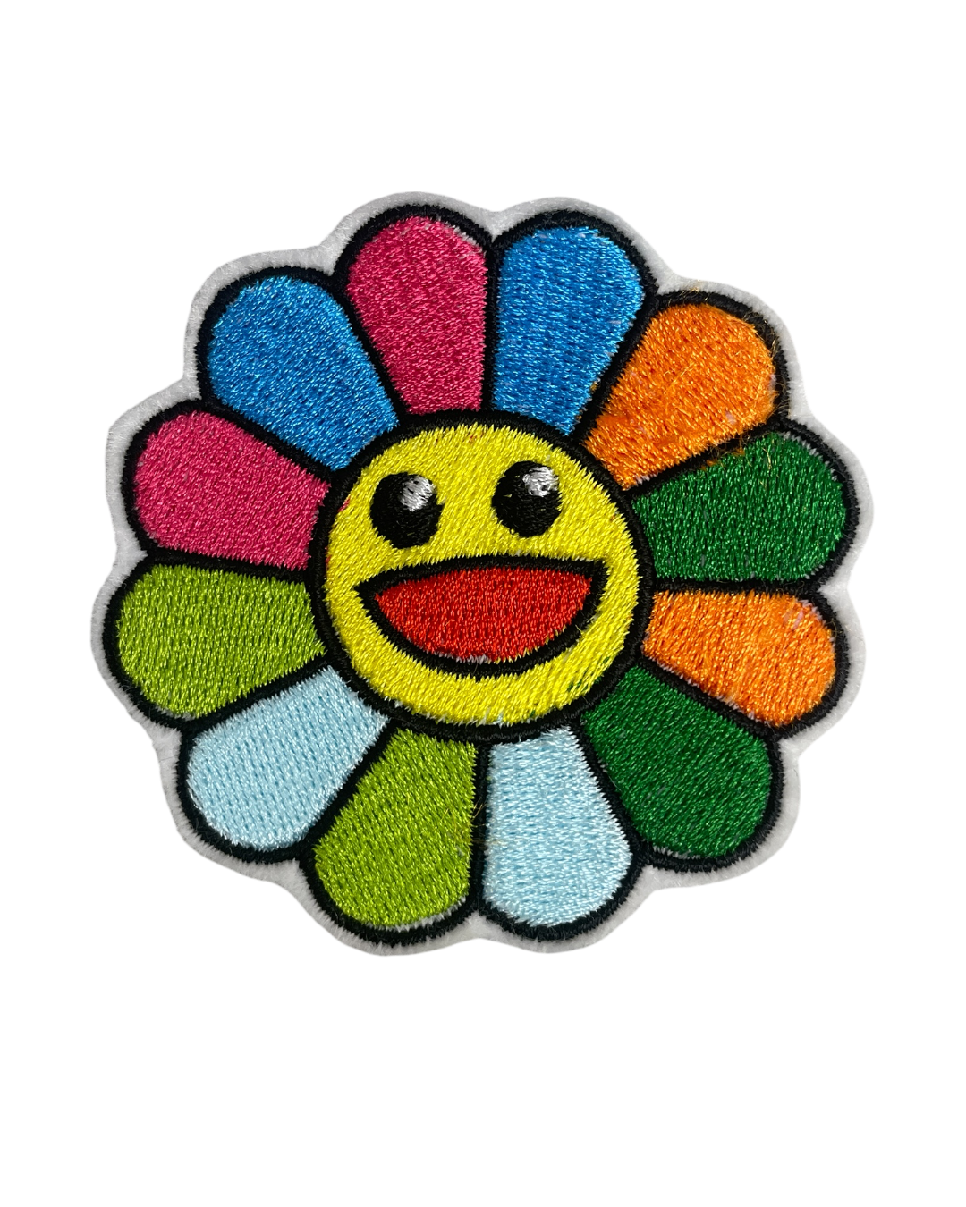 Sun smiley iron on embroidery patches