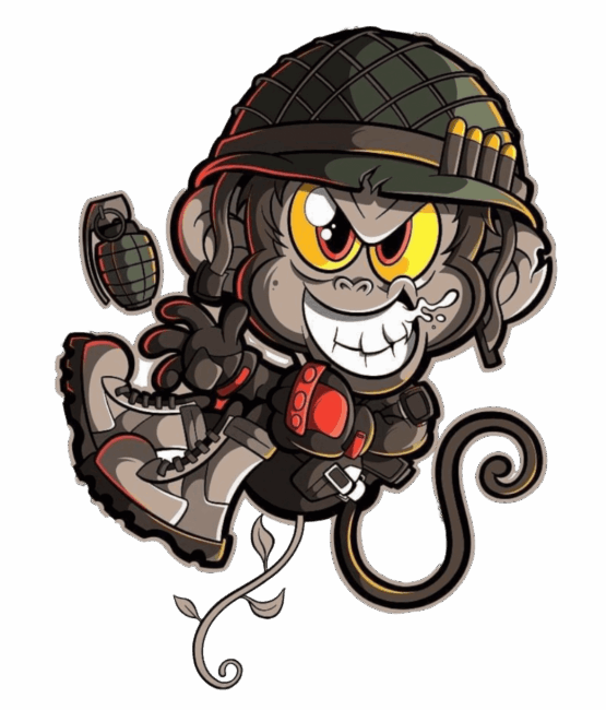 Monkey Art Cartoon Design DTF Ready