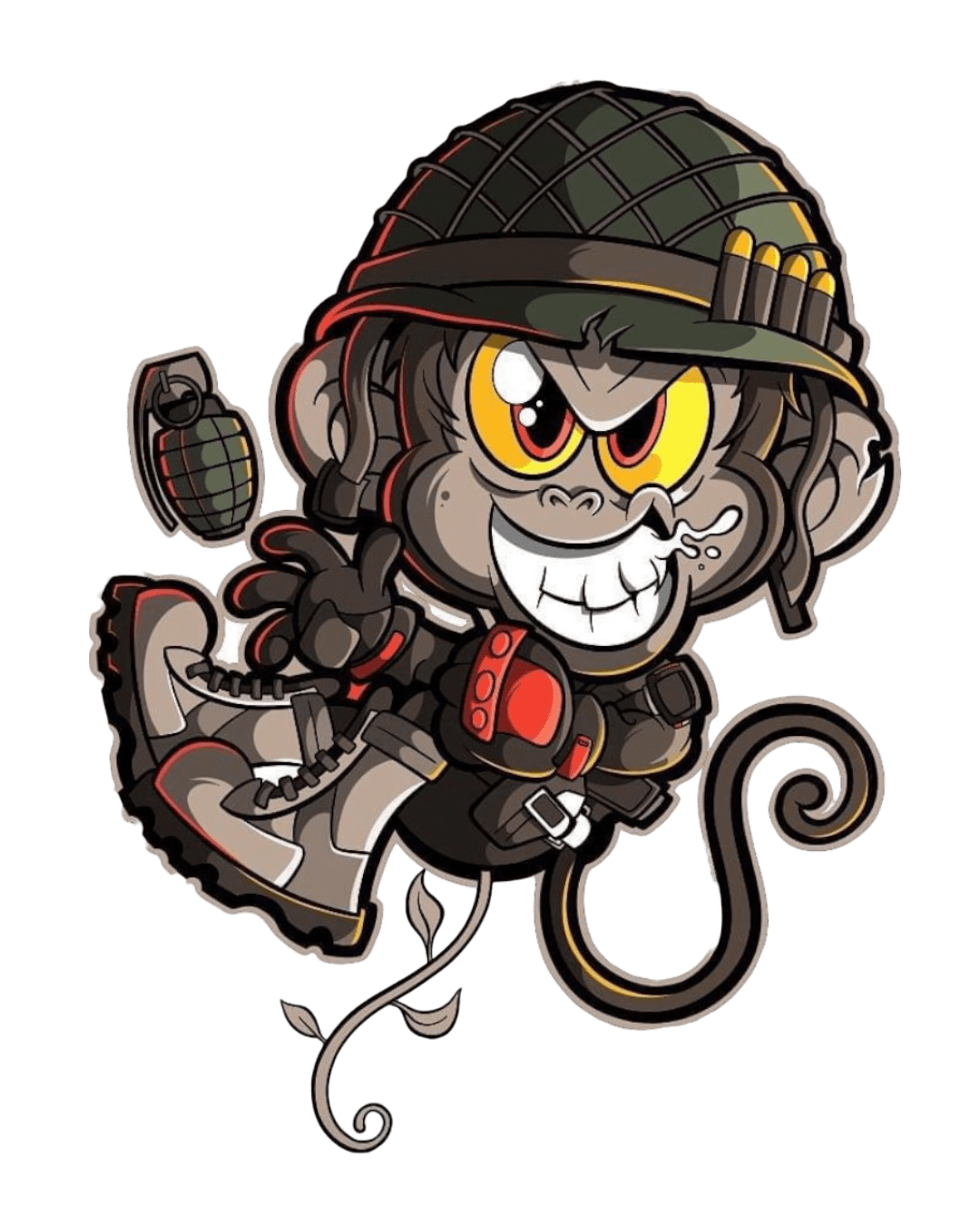 Monkey Art Cartoon Design DTF Ready
