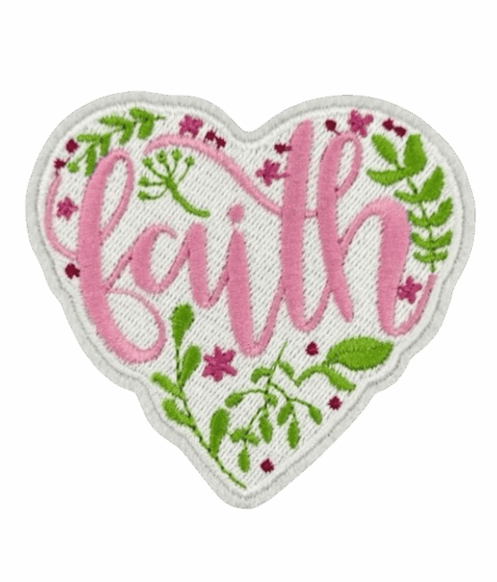 Faith heart christian patches