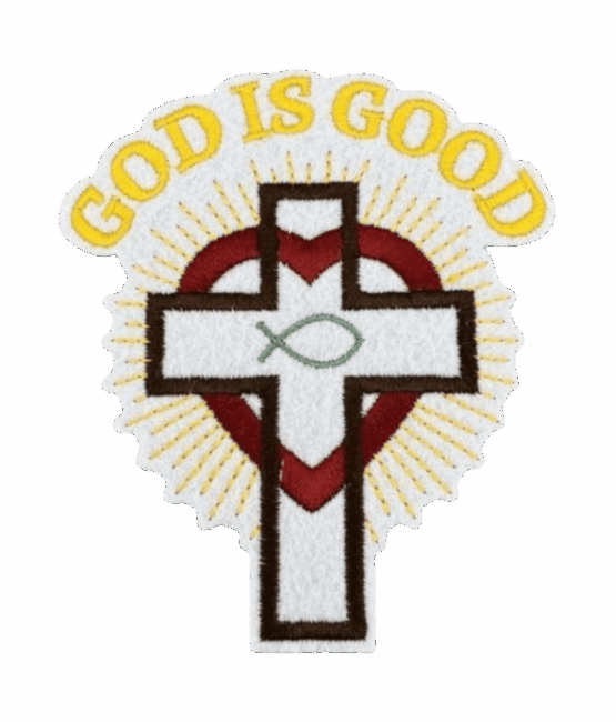 God is good cross christian patches