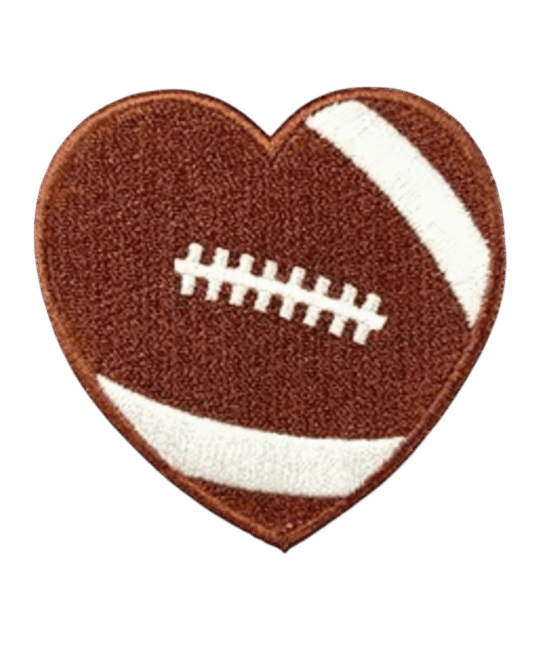 embroidered football iron on patch close up