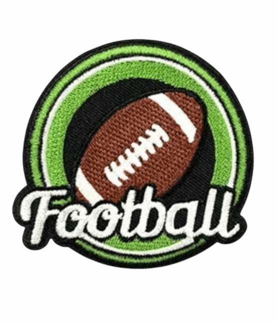 Round iron on football patches
