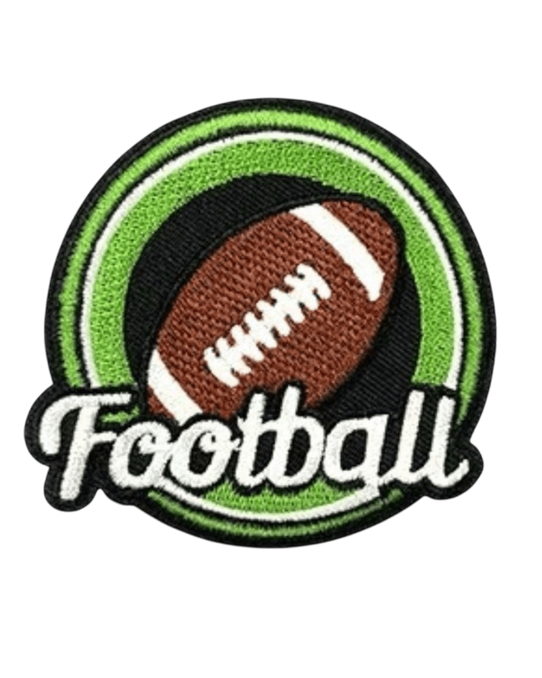 Round iron on football patches