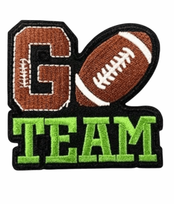 Go Team iron on football patches