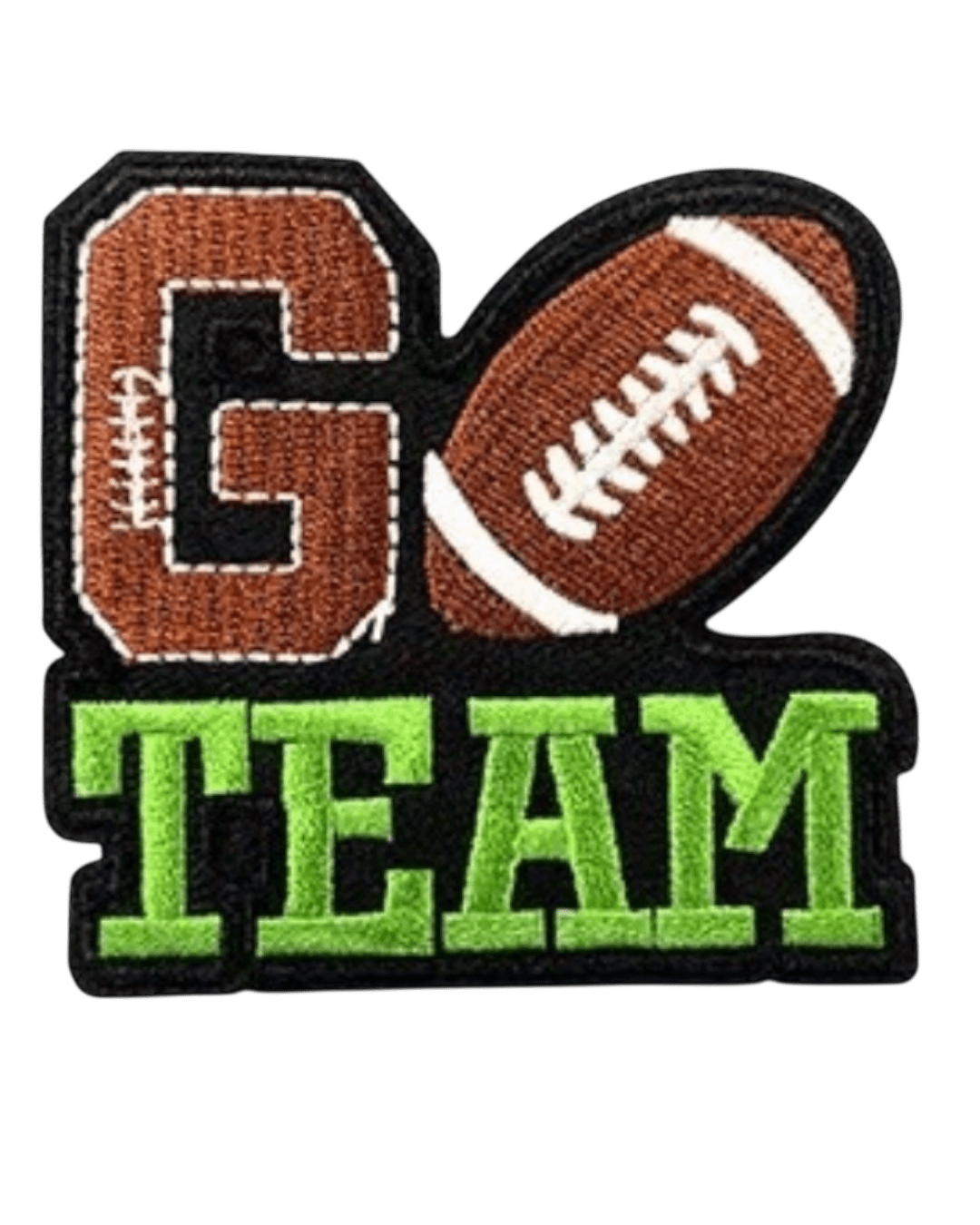 Go Team iron on football patches