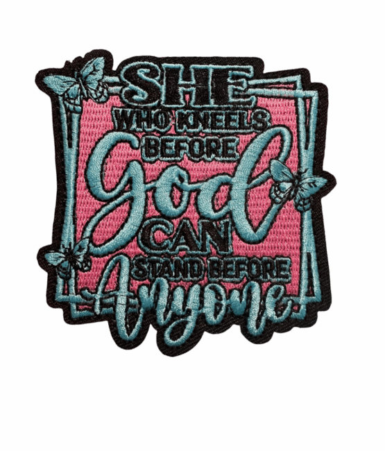 Kneel before God religious patches