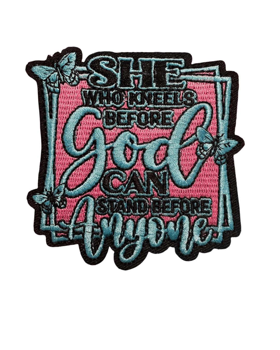 Kneel before God religious patches