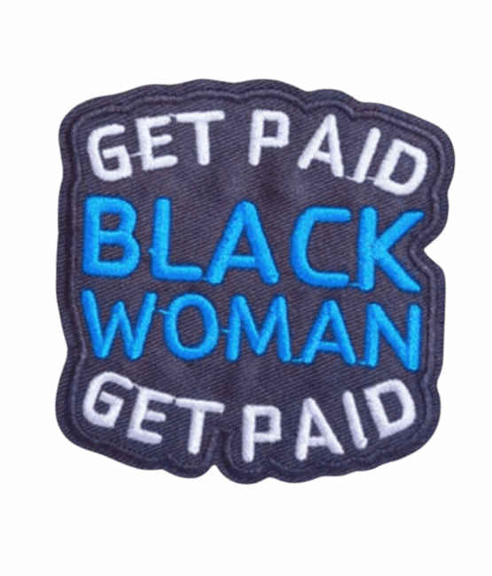Get paid black woman iron on patches