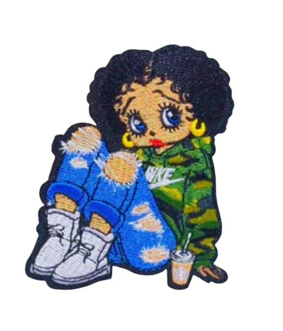 Camo betty boop iron on patches