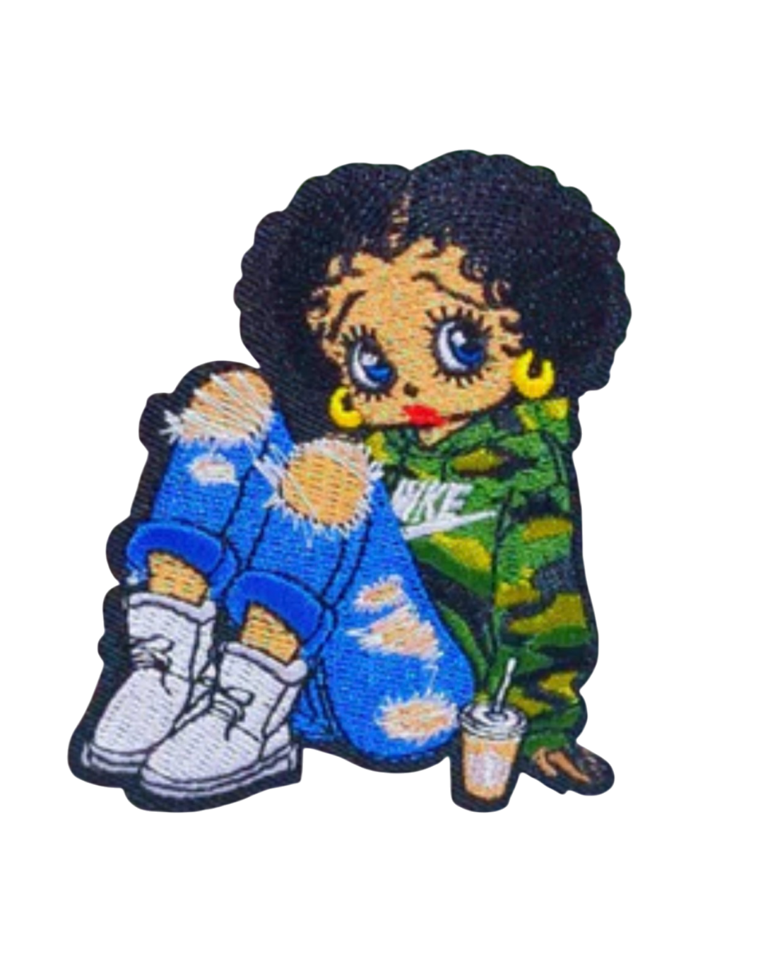 Camo betty boop iron on patches