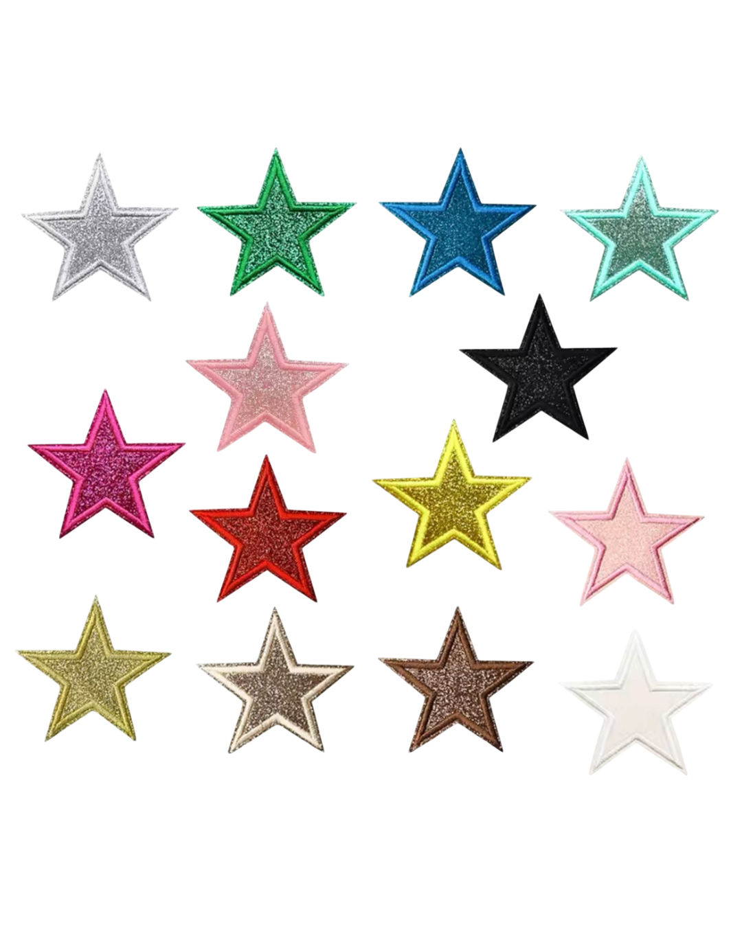 Glitter iron on star patches