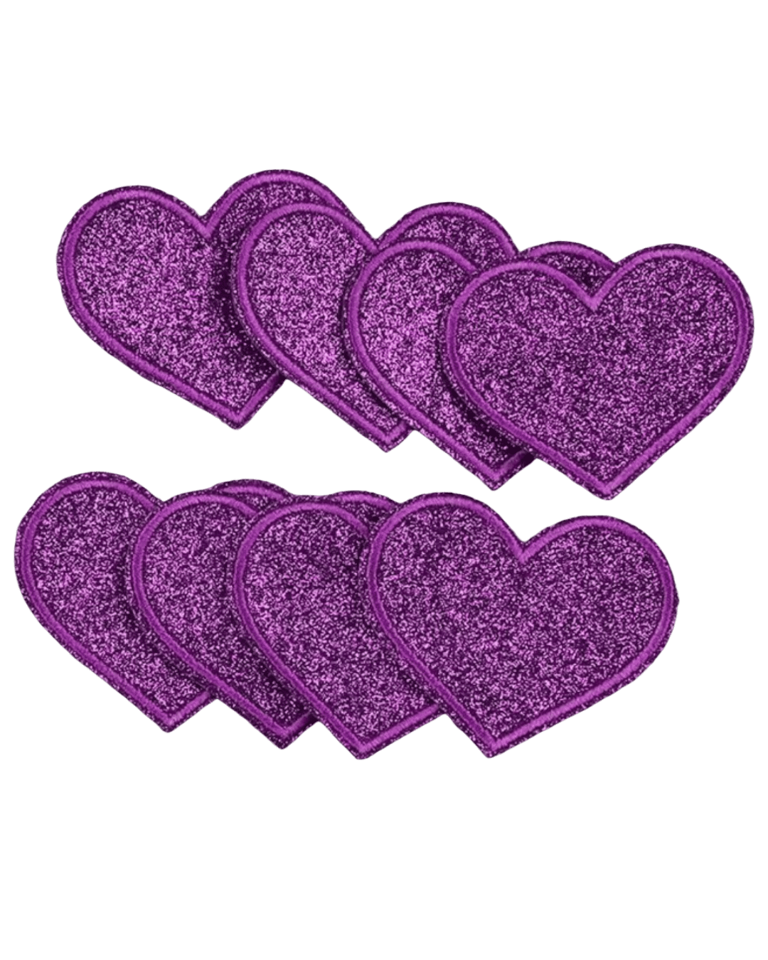 Glitter iron on heart patches - Image 2