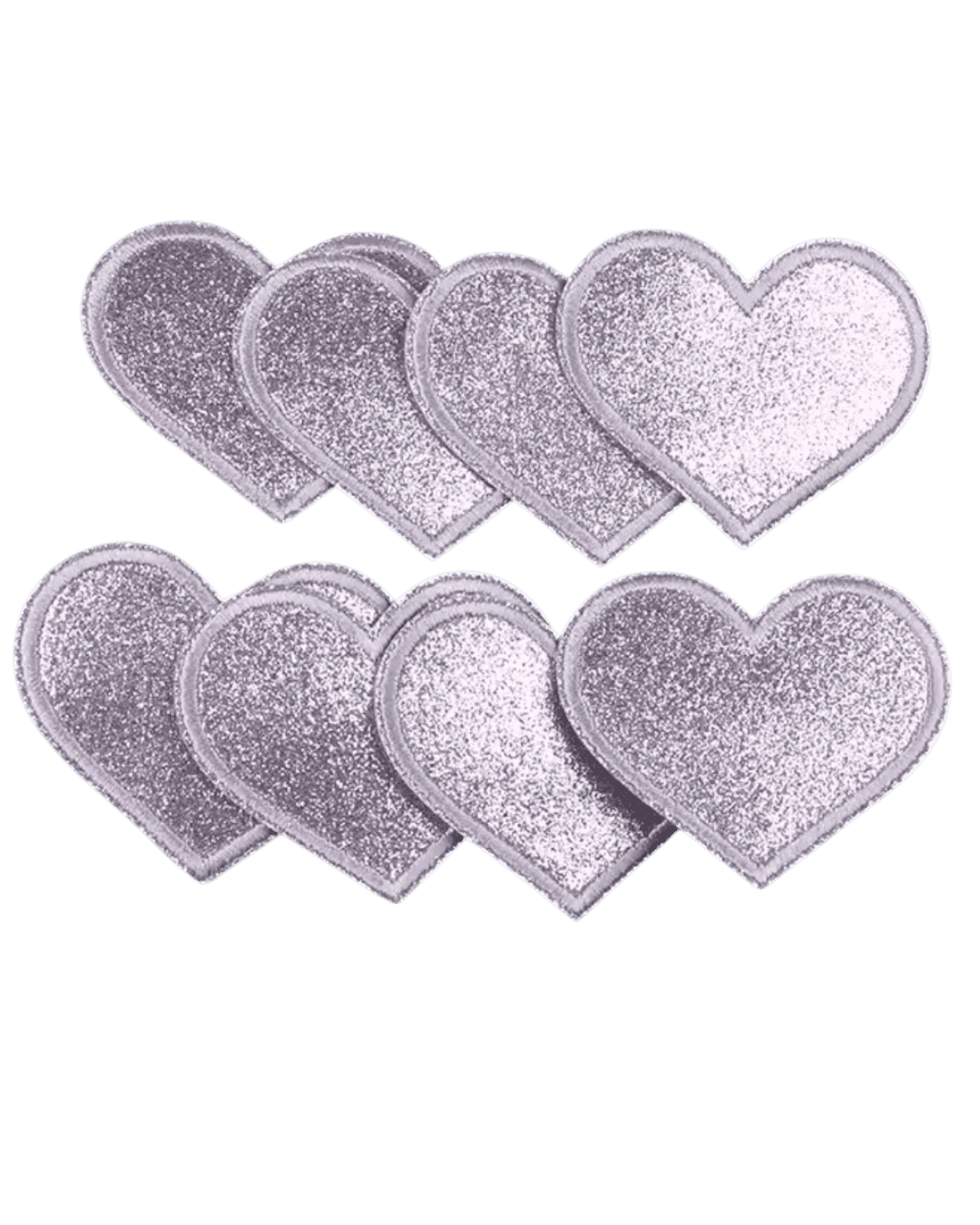 Glitter iron on heart patches - Image 3