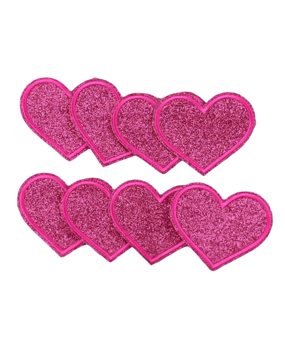 Glitter iron on heart patches