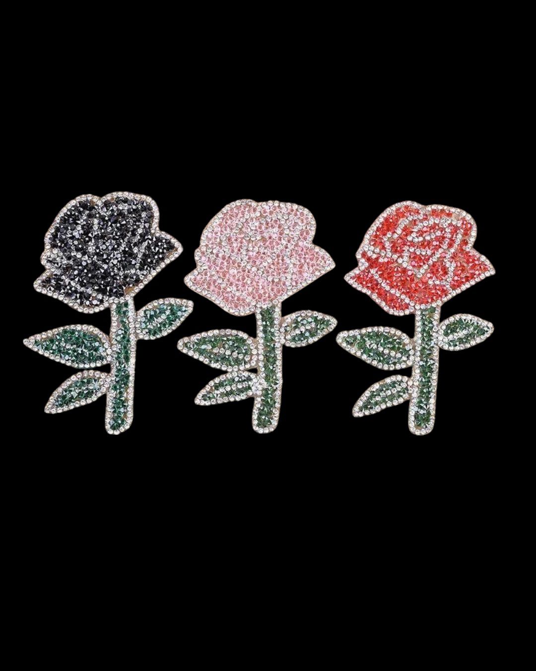 flower rhinestone patches