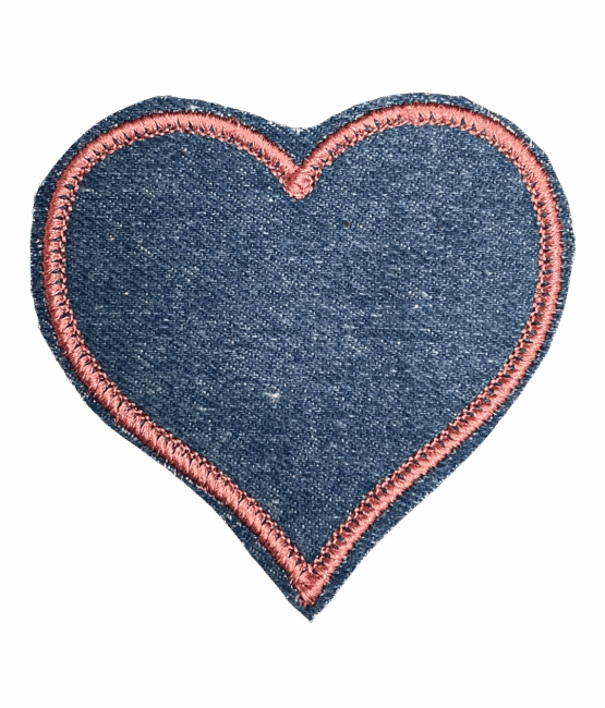 Denim iron on heart patches