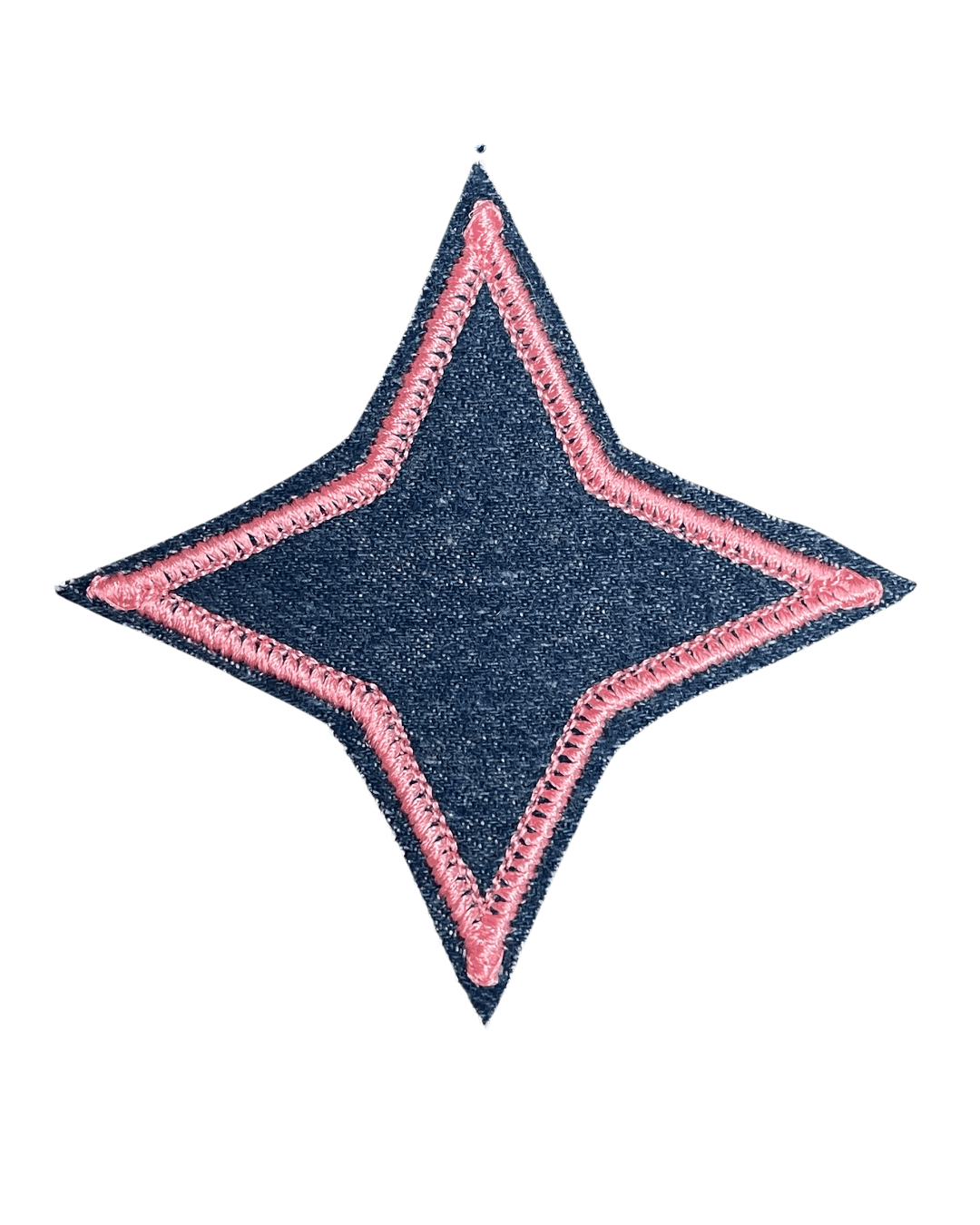 Denim iron on 4 point star patches - Image 2