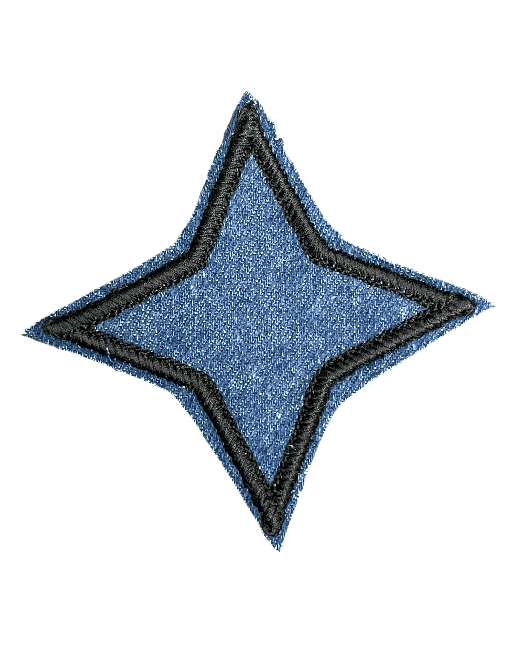 Denim iron on 4 point star patches - Image 3