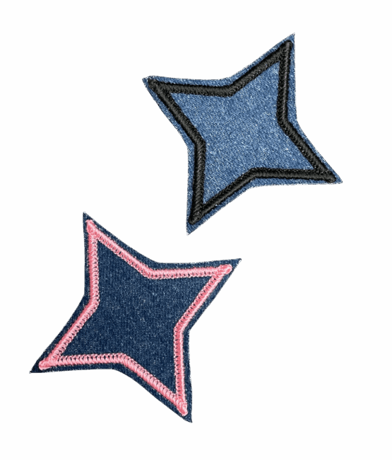 Denim iron on 4 point star patches