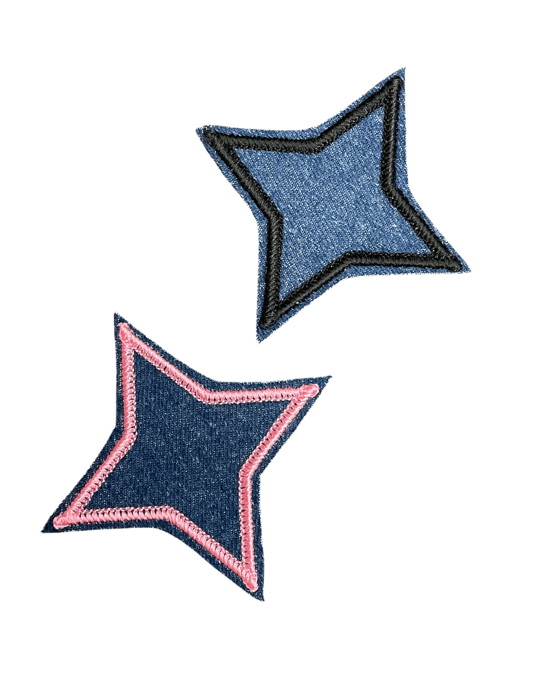Denim iron on 4 point star patches