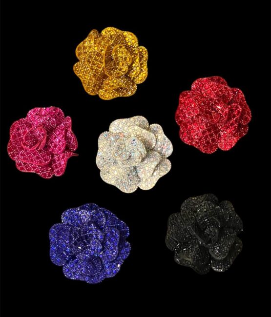 Flower rhinestone patches