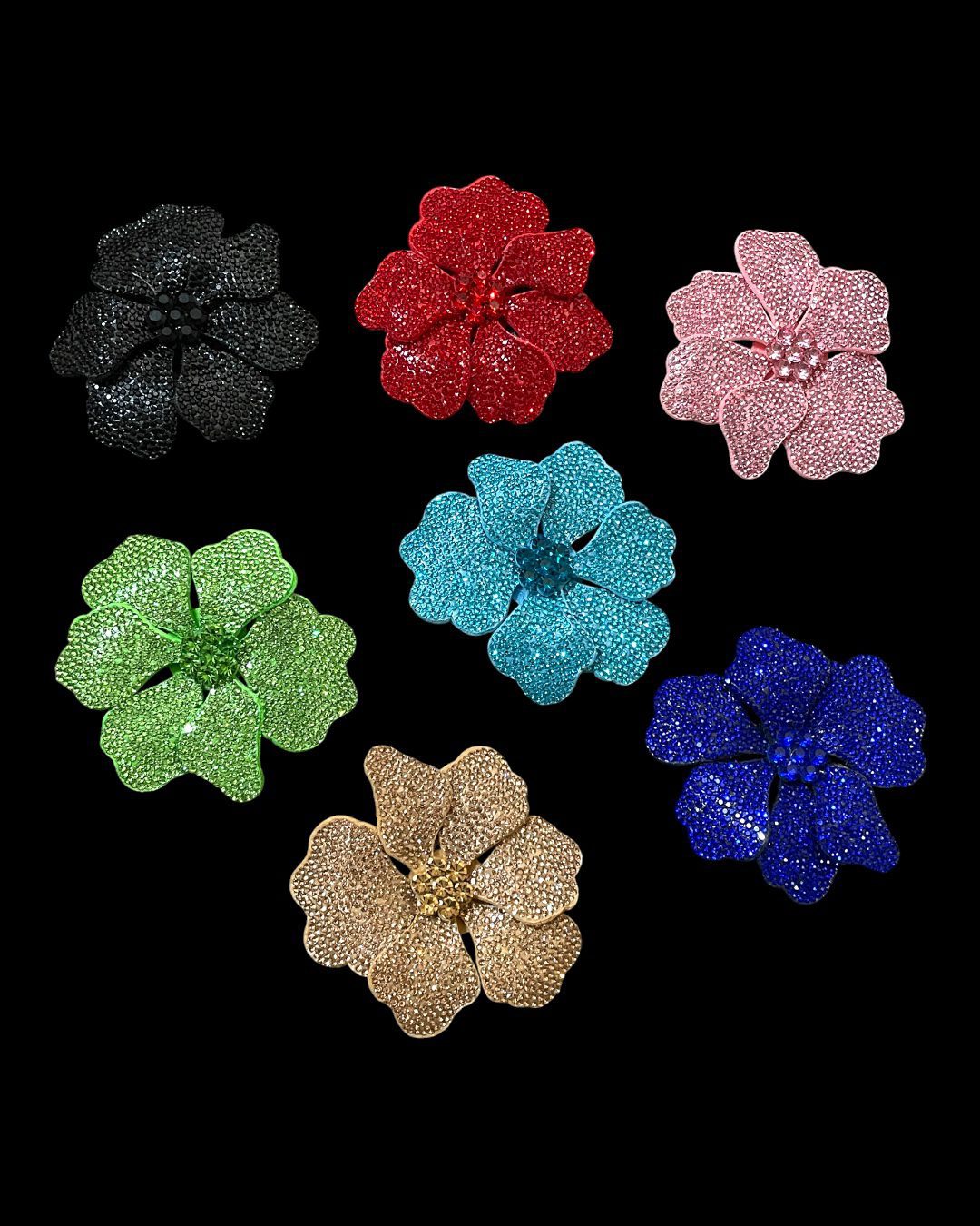 Beaded Flower rhinestone patch