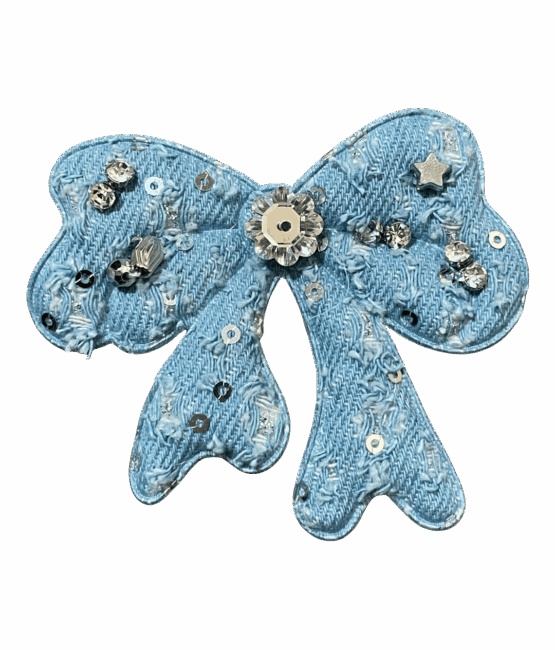 Light bow Denim sew on patches for t-shirt sweater jackets